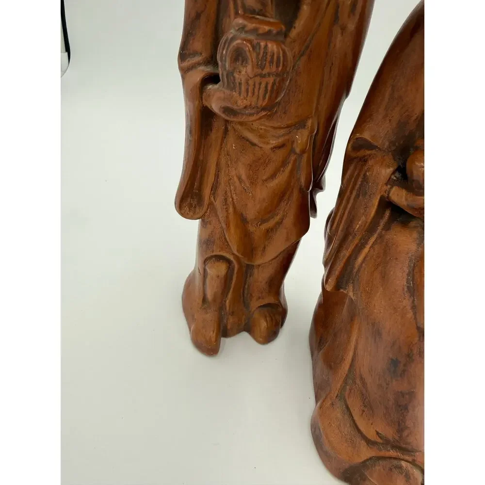 1970's Chinese Mud Med Statues PAIR
